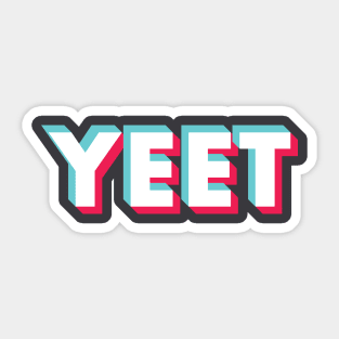 Yeet Glitch White Sticker